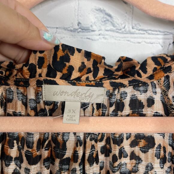 Wonderly Dress Womens Plus 3X Animal Print Ruffle Baby Doll Festival Date Night - Picture 4 of 15